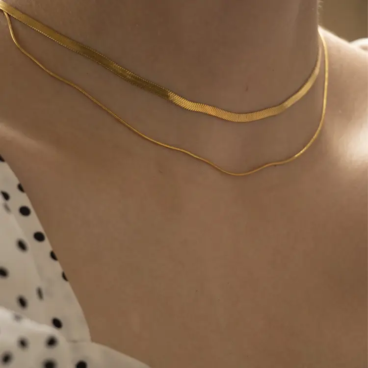 Double-layer Snake Bone Short Necklace