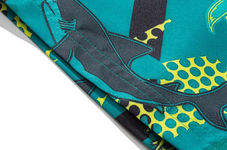 Spring And Summer New Casual Beach Pants Men's Double-layer Shark Print