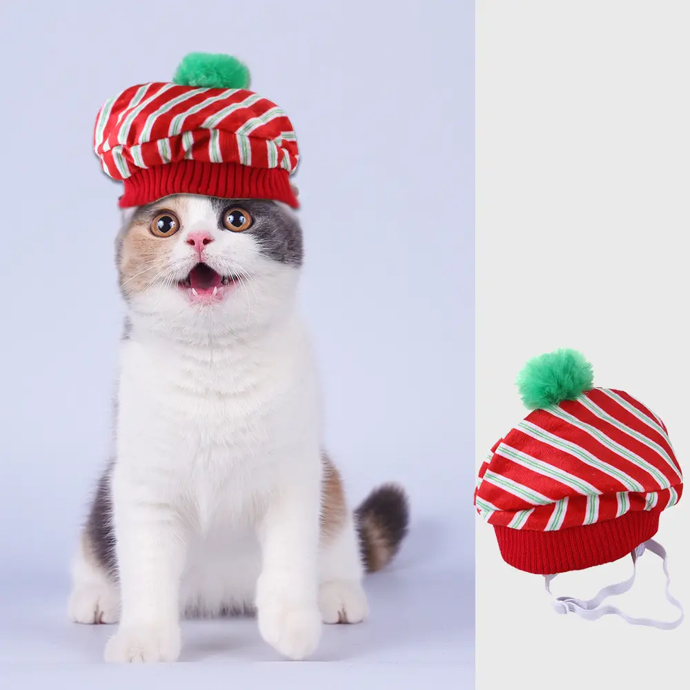 Striped Hat Headgear Cat Ornaments Cat with Ears