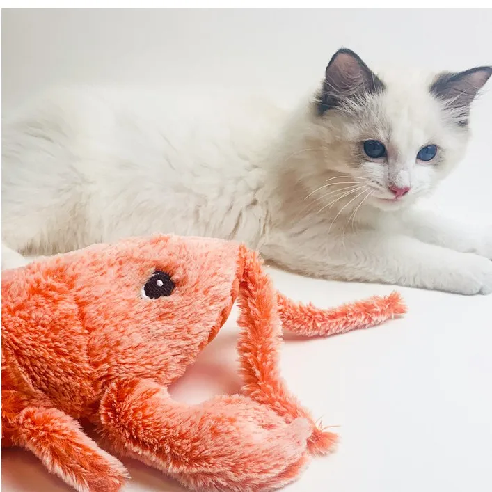 Pet Toys Electric Jumping Shrimp USB Charging Simulation Lobster Funny Cat Plush Pets Toy – image 10