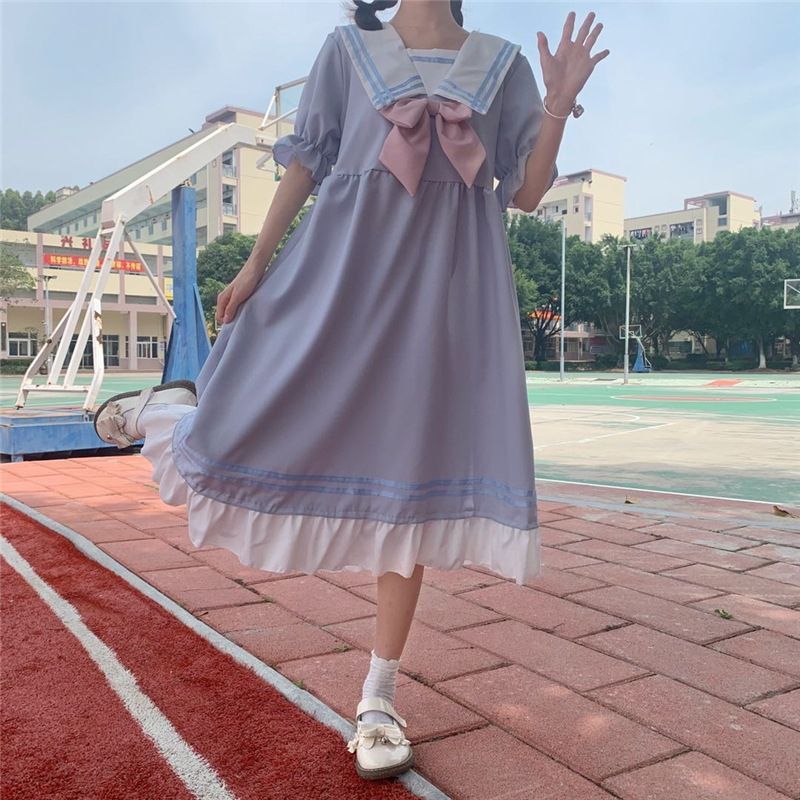 Cute Bowknot Puff Sleeve First Love Dress