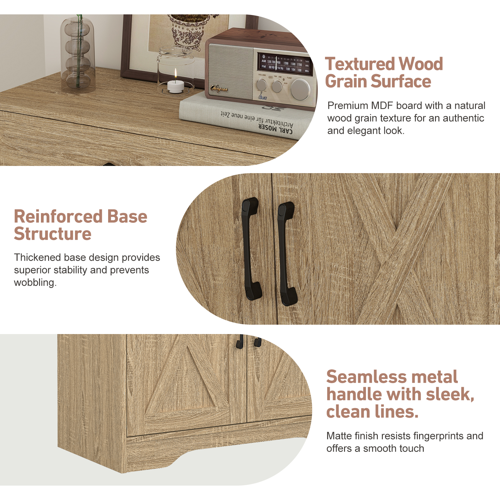 Farmhouse Accent Cabinet Entryway Storage With Drawer Living Room Sideboard — image 11