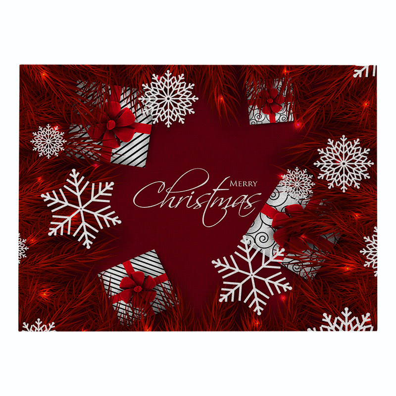 Title 11, Christmas Red Series Cotton And Linen Placemat