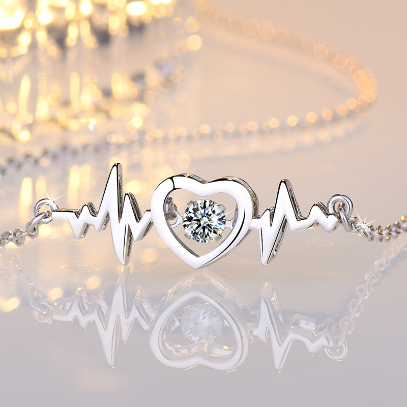 Creative Valentine's Day Heartbeat ECG Shape Clavicle Chain