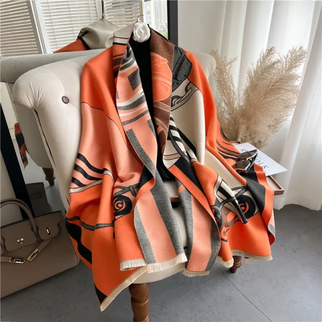 Women's Fashion Personality Carriage Shawl Scarf Orange - Shop at LoveMi