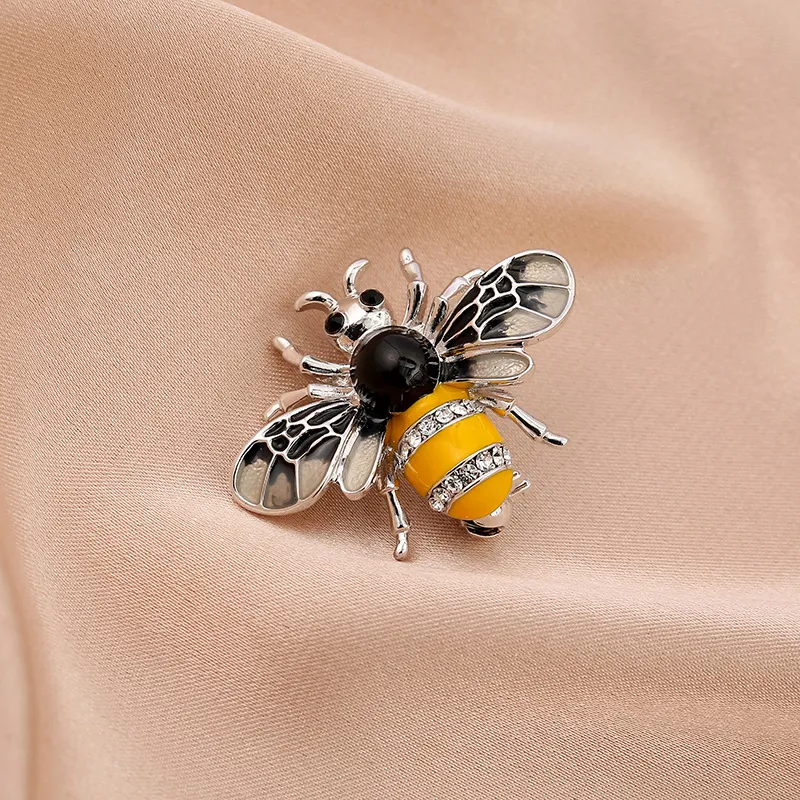 Cartoon Cute Bee Zircon Diamond Pearl Brooch - 11Style