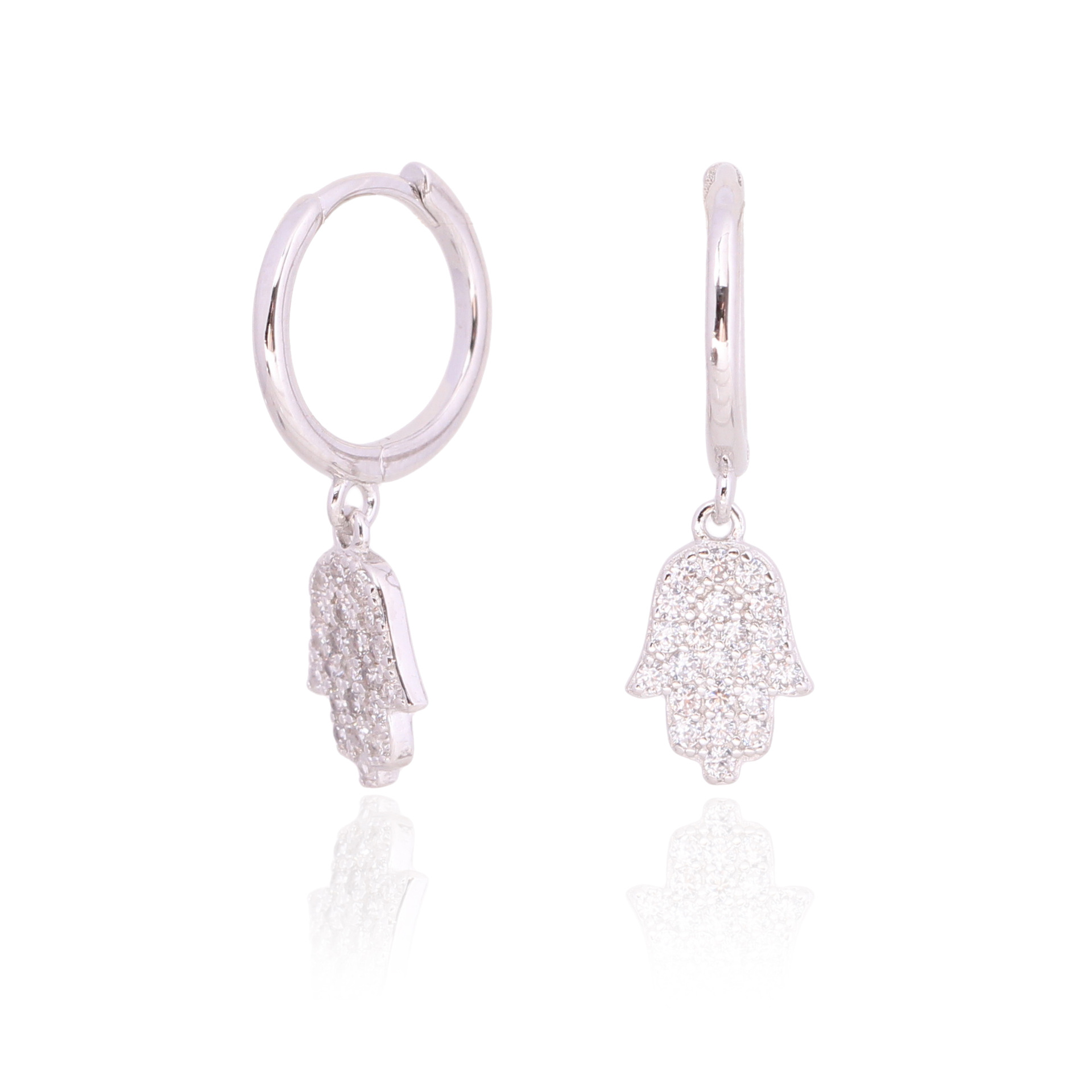 Title 2, S925 Sterling Silber Diamant-Ohrclip in Palmenform