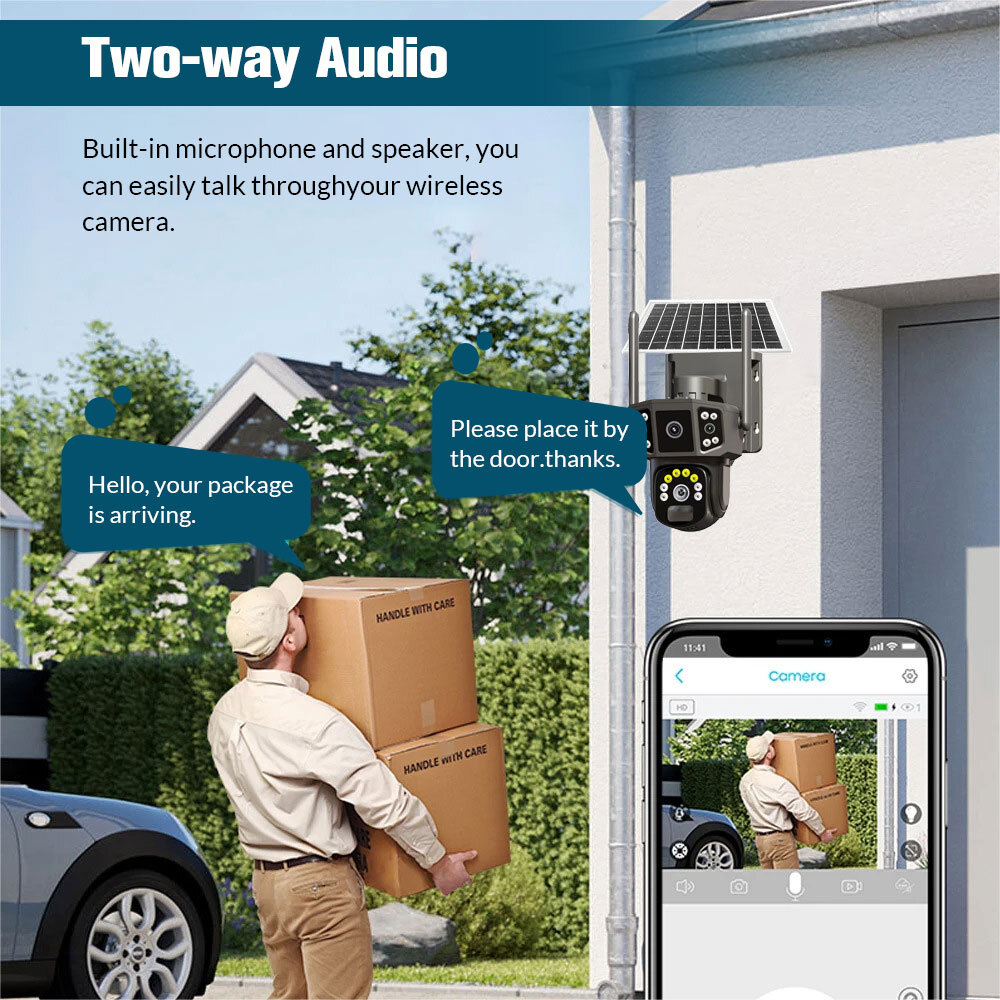 Outdoor Solar Security Camera Wifi Solar Battery CCTV Surveillance Wireless UK