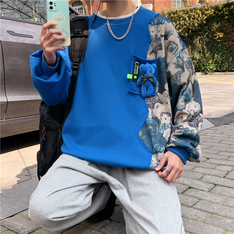 Men's Trendy Design Sense Of Bear Stitching Sweater