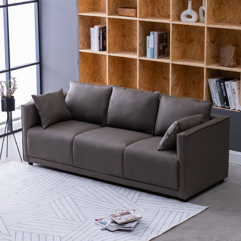 Household Fashion Simple Solid Colour PU Sofa - Image 4