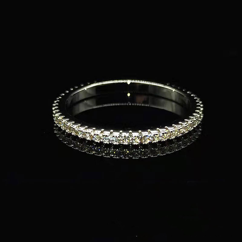 Women's 925 Full Diamond Circle Ring Fashion