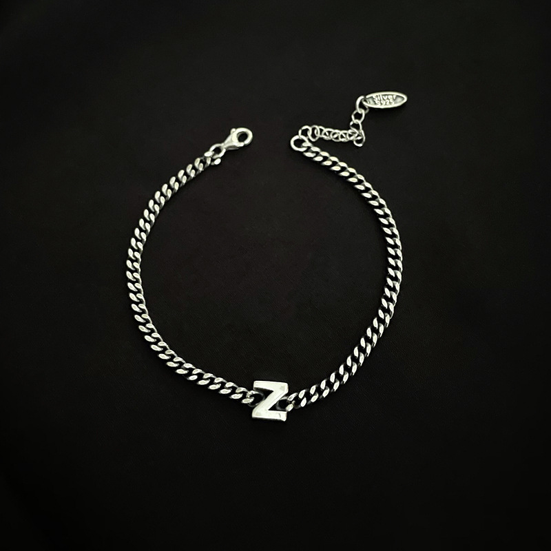 Title 24, Pulsera de plata de ley con 26 letras inglesas,...