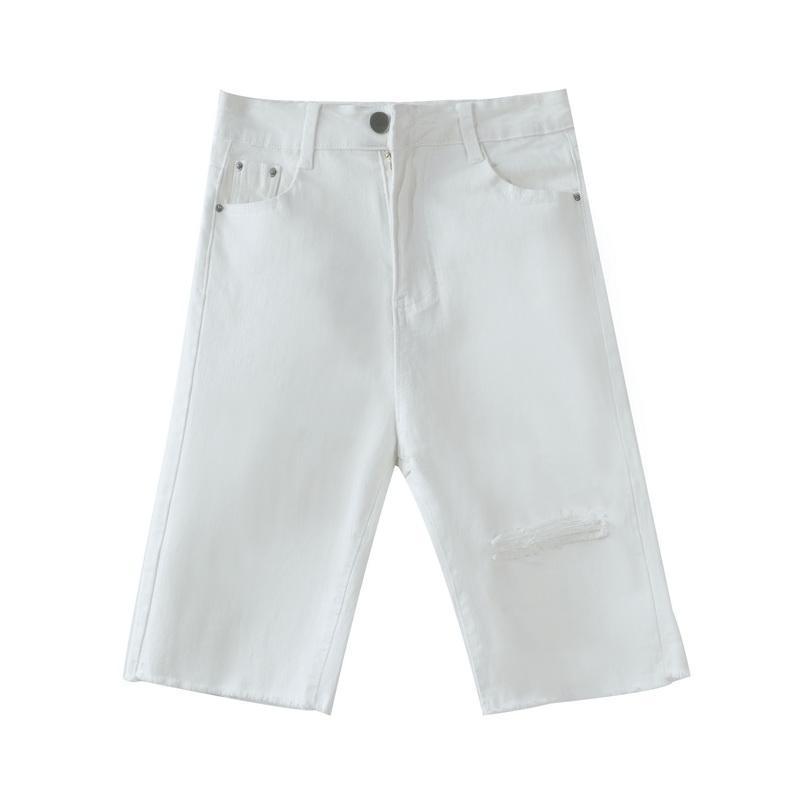 Ripped Five-quarter Pants Skinny Jeans