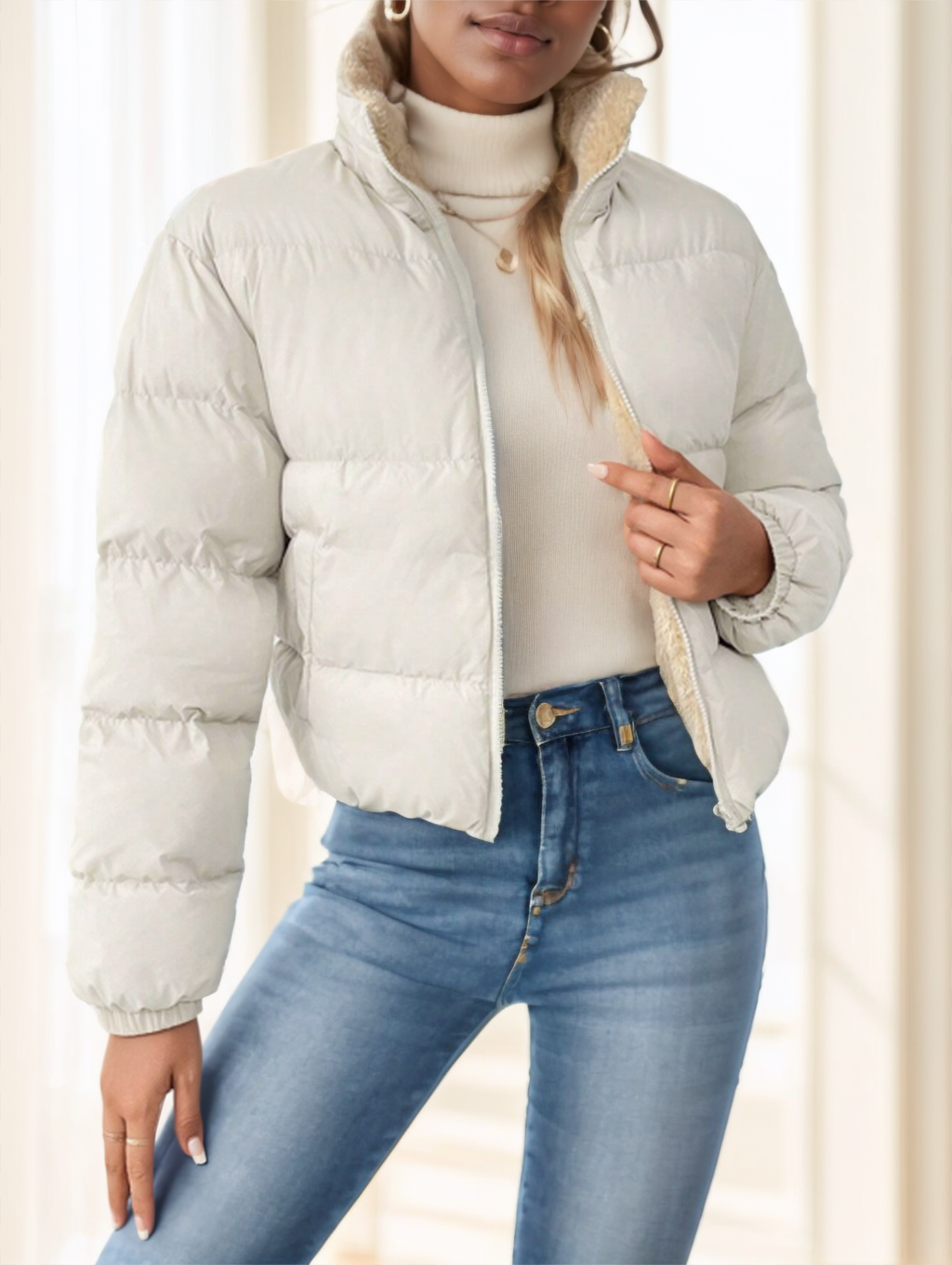 Frenchy Zip Up Reversible Hooded