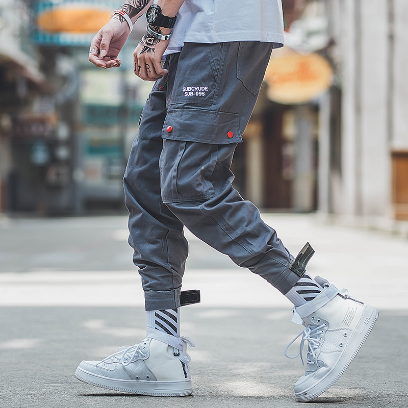 Workwear Cropped Trousers Men's Camouflage Slim-fit Trousers