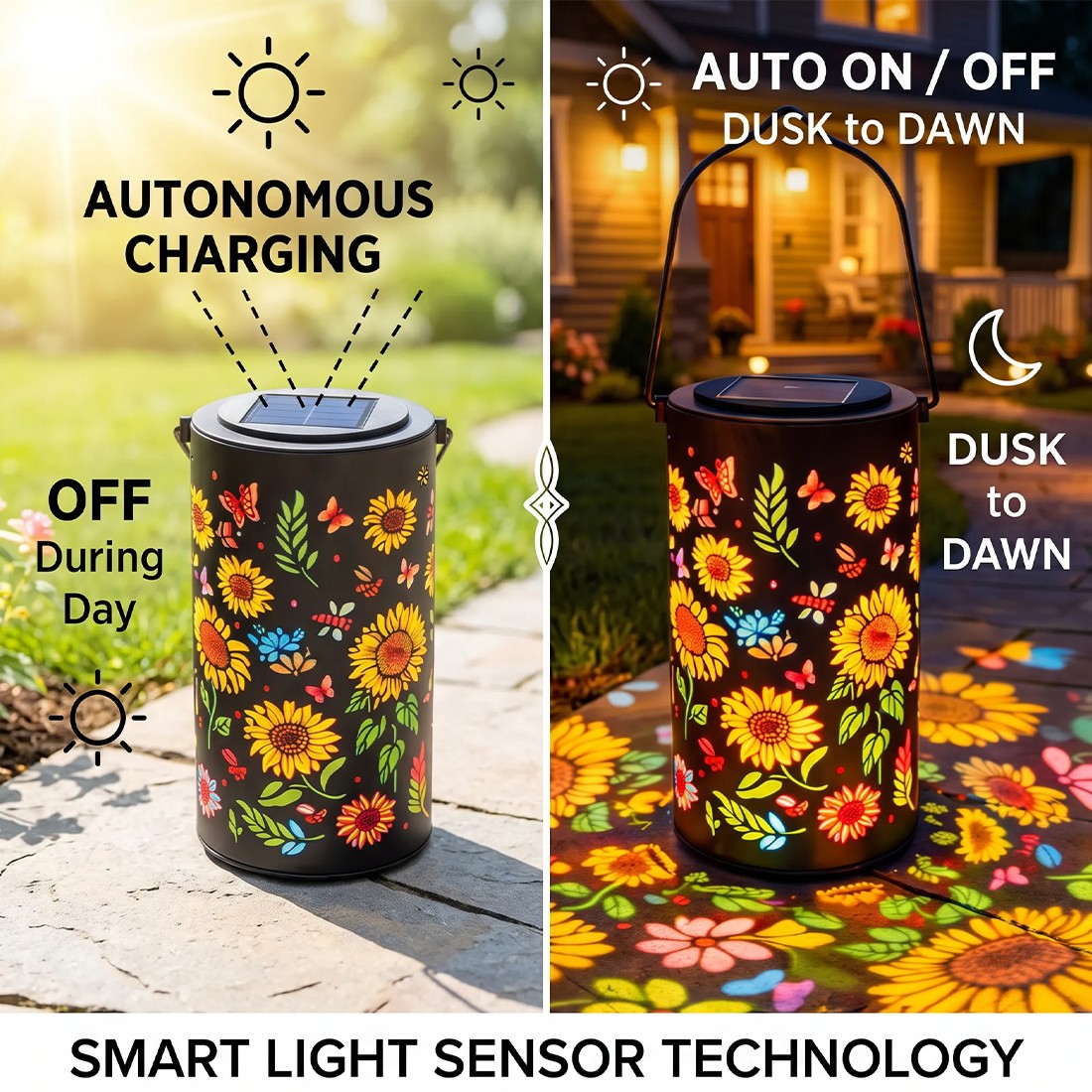 Sunflower Solar Lantern Outdoor Waterproof Hanging Light