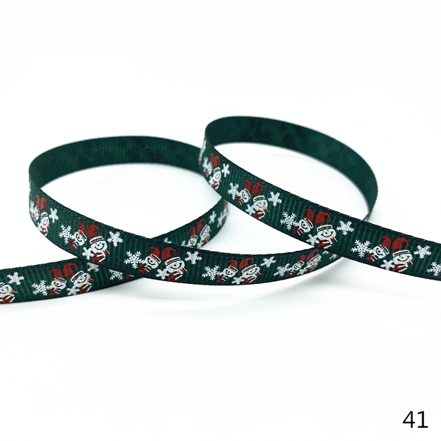 Size 5 10mm Christmas Ribbon Printed Grosgrain Ribbon