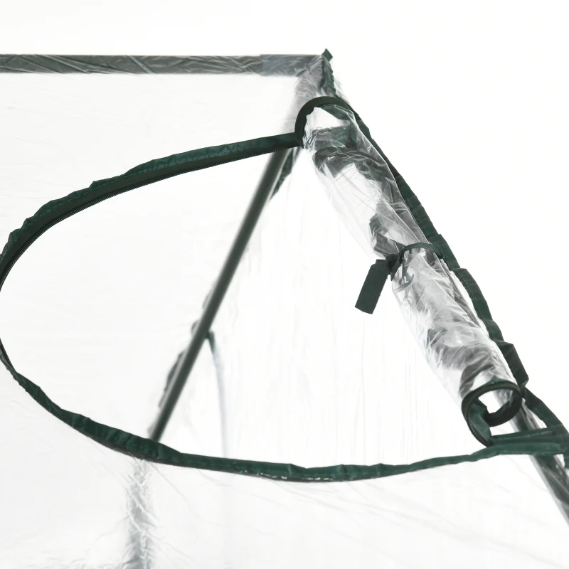 Portable Walk-in Greenhouse, Plastic Cover, Steel Frame Garden Hot House, Zipper Door, Top Vent For Flowers, Vegetables, Saplings, Tropical Plants, Clear