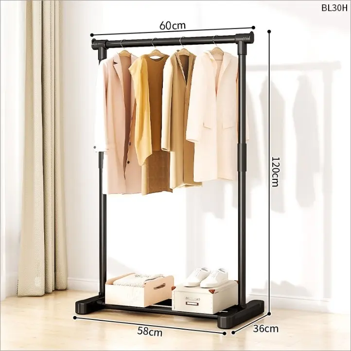 60 Black - Single Rod RowFloor Standing
