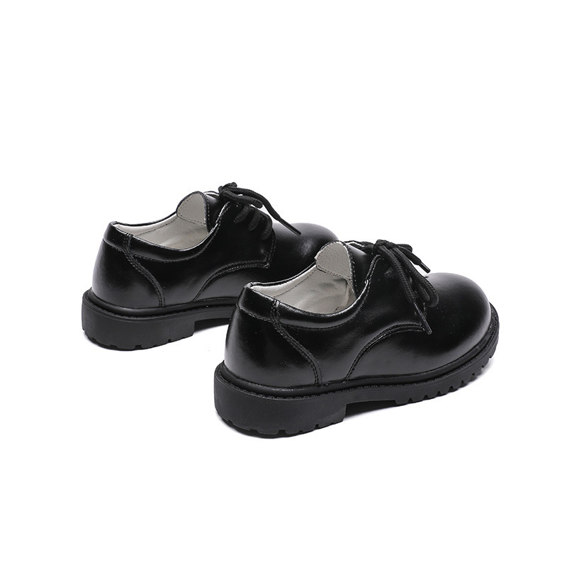 Children's Autumn New Casual Pure Black Leather Shoes — foto 7