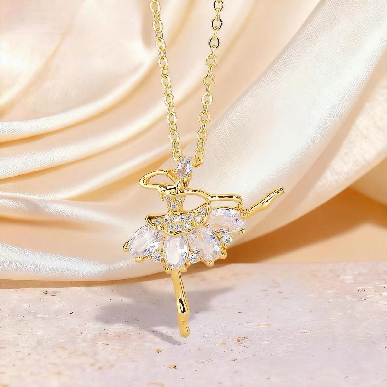 Ballet Girl Full Diamond Gorgeous Necklace