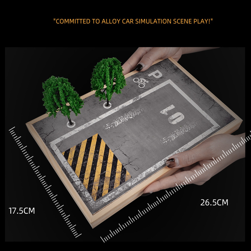 Simulation Wooden Car Model Parking Space Ornaments