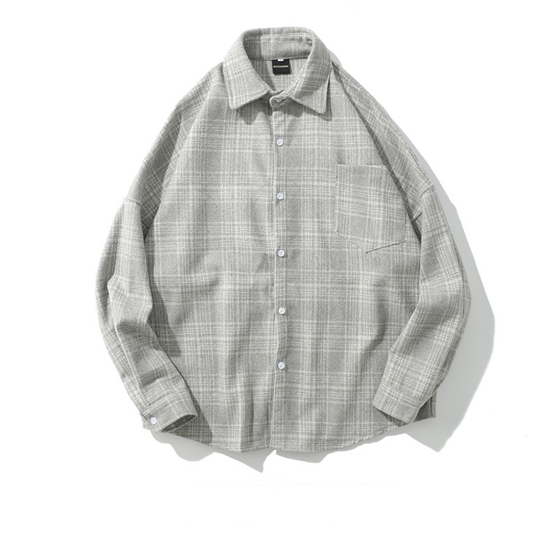 Title 3, Mens Long Sleeve Trendy Vintage Brushed Plaid ...