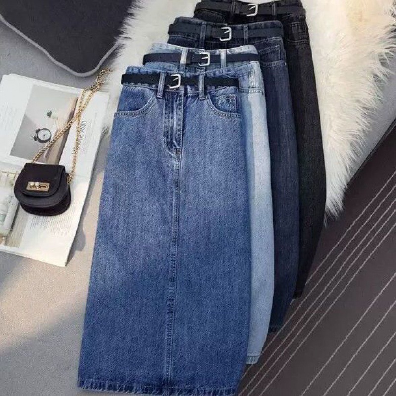Women's High Waist Skinny Denim Half Skirt