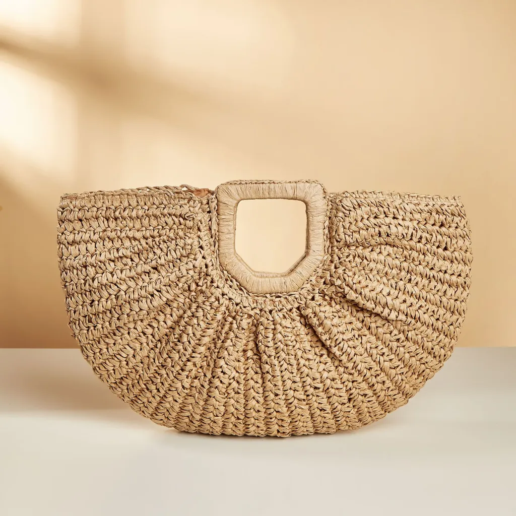 Women's Fashion Casual Vintage Hand-carried Straw Bag - Brown