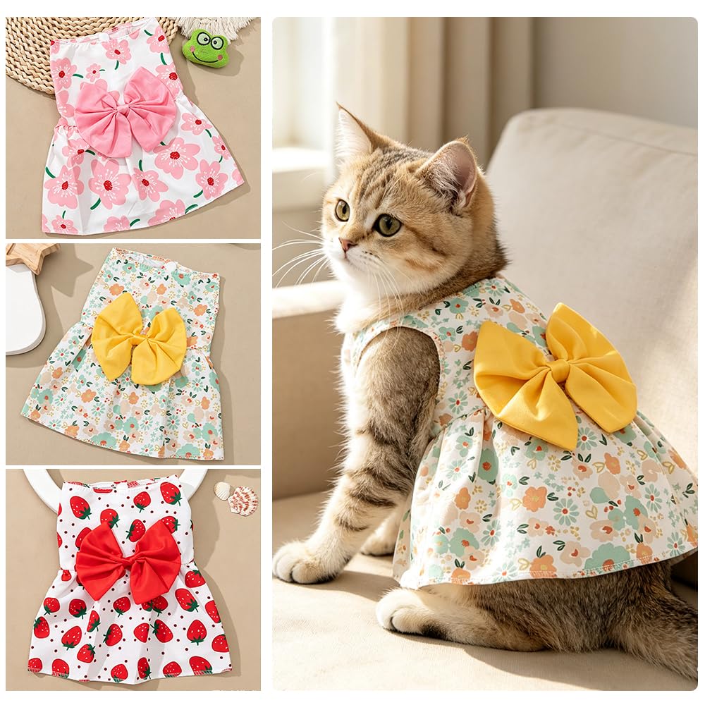 Pack de 3 vestidos florales para perros pequeños