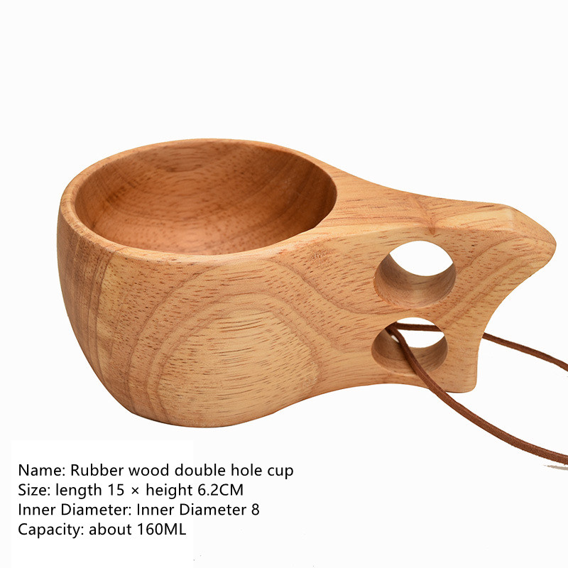 Rubberwood Double Hole Cup