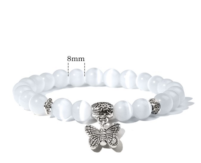 Fashion Butterfly Crystal Stone Yoga Bracelet