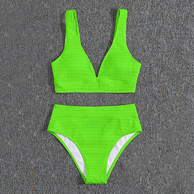 Title 6, Maillot de bain fendu de couleur unie pour femmes