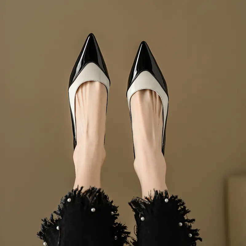 Women's All-leather Thin Mid-heel Sandals