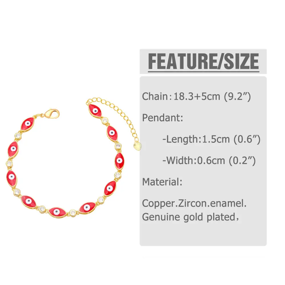 Women's Boho Colorful Oil Drop Eye Bracelet
