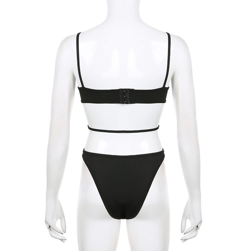 Irregular Hole Hollowed-out Slim Fitting Sling One-piece Top - Image 10