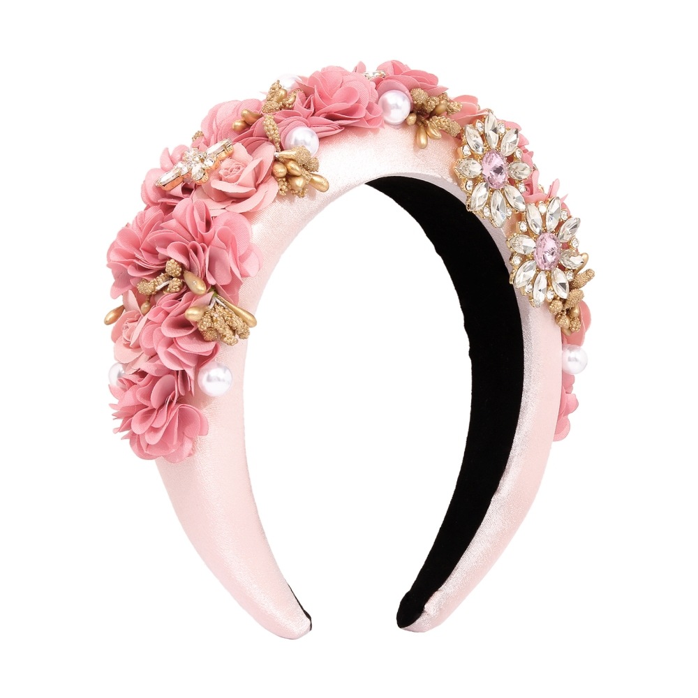 Imitation Pearl Hair Accessories Fashionable Wide Edge Pink - Shop at LoveMi