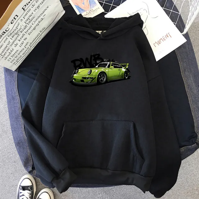 Initial D Hoodie Fashion For Porsche 911 RWB Hoody Long Slee Black - Shop at LoveMi