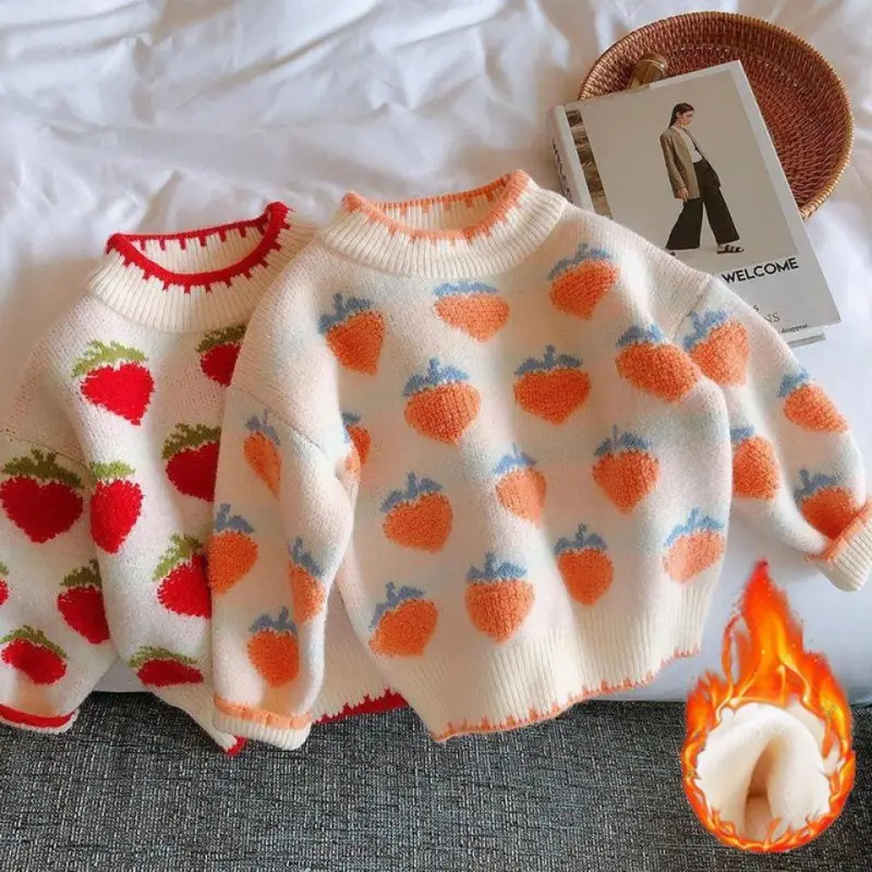 Girls' Fashion Simple Cute Plus Down Sweater