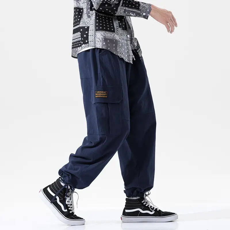 Fashionable Men's Ice Silk Cotton And Linen Casual Pants
