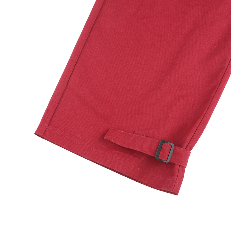 Title 10, Hip Hop Wide Belted Red Cargo Pants