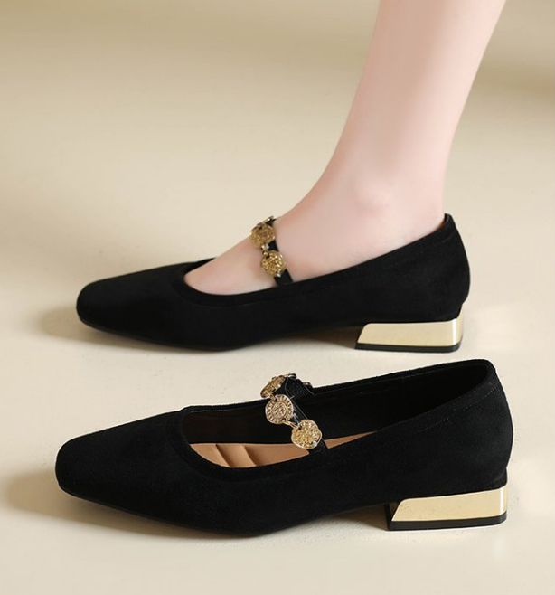 Faux Suede Mary Jane Pumps, picture 3 of 4