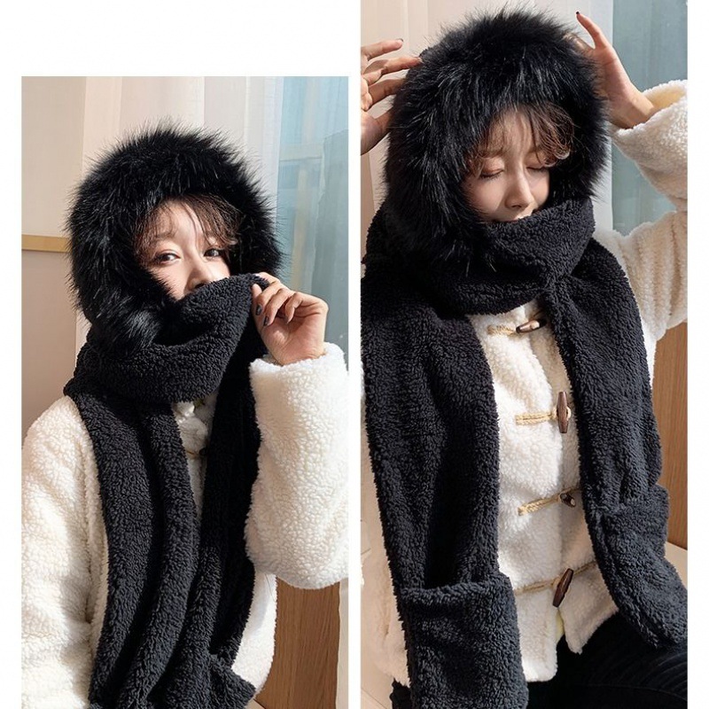 Fur collar black