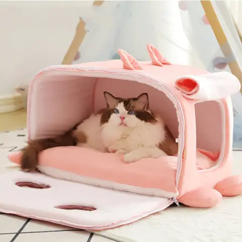 Closed Type Warm Cat House in Winter