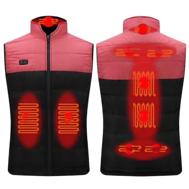 Intelligent Thermostatic Electric Heating Vest Waterproof Double control Blouse Zone9 Pink - Shop at LoveMi