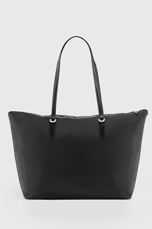 Black Shopper Tote Bag For Women