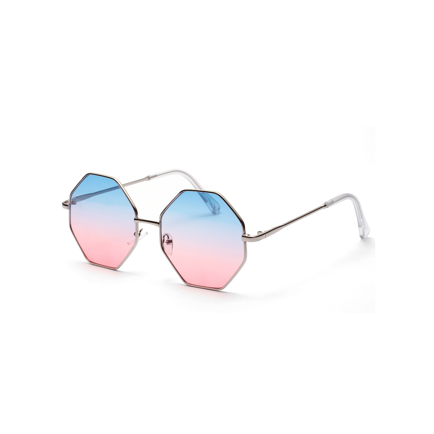 Title 5, Diamond Polygon Color Clear Lens Sunglasses