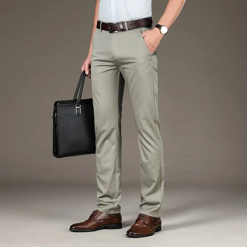 Stretch Ice Silk Straight Slacks Man