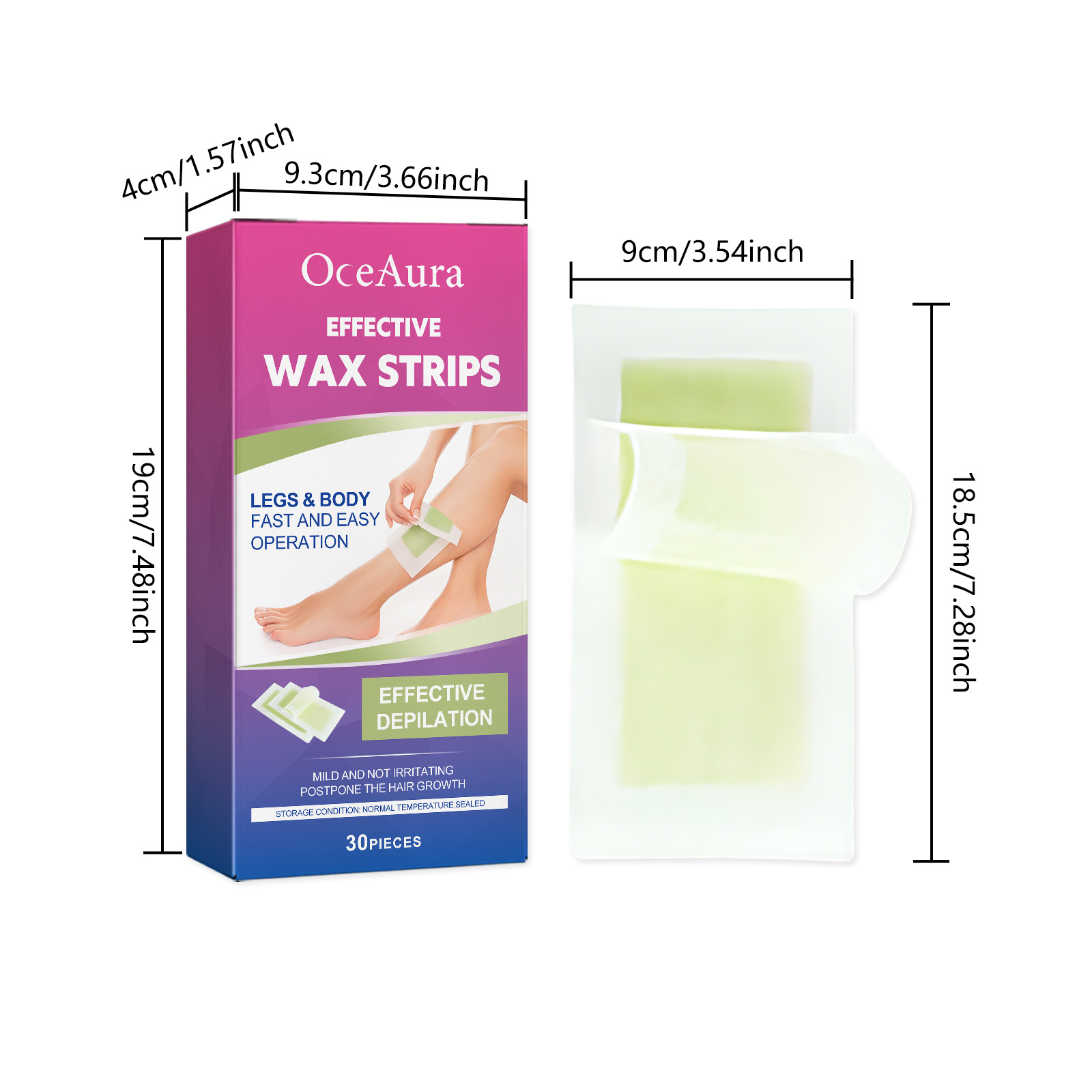 Citrus Scented Hair Removal Wax Paper 30pcs 1 Box — foto 6
