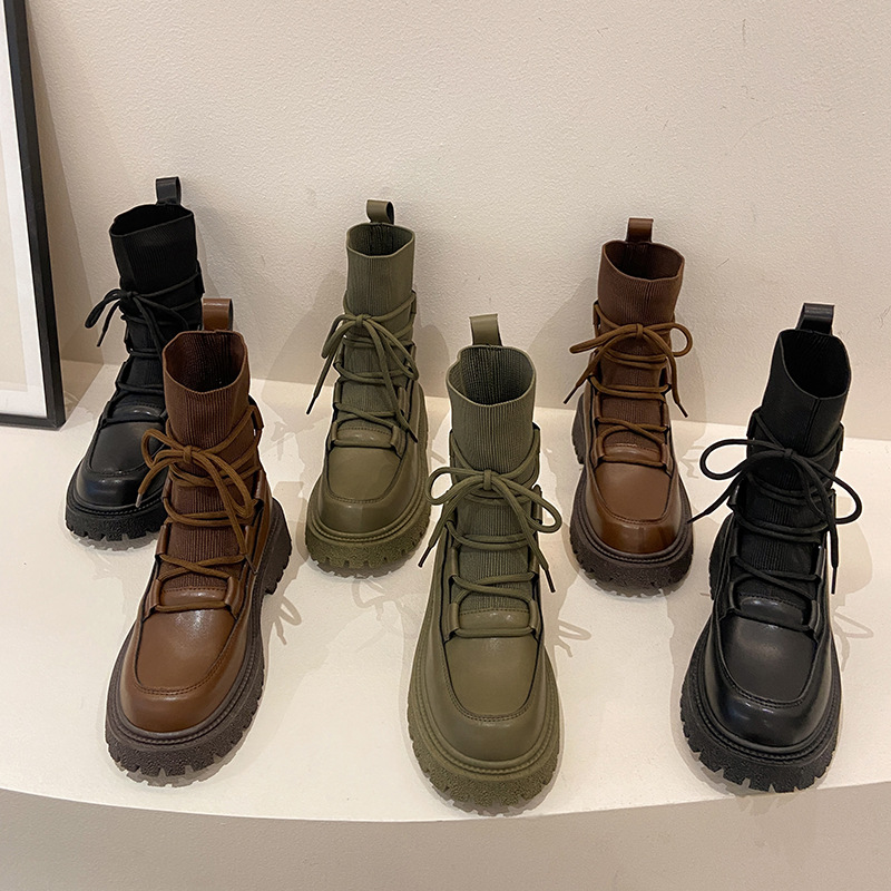 Fashion Platform Lace-up High Top Platform Boots